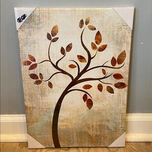 Abstract Tree Canvas Wall Art - Brown and Orange new
